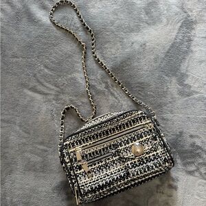 Chanel Black and White Tweed Bag